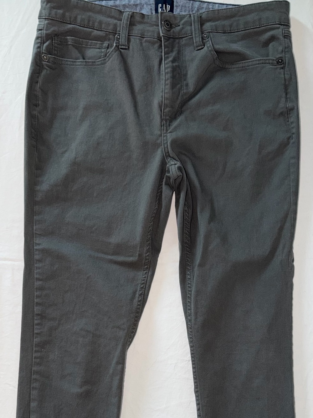 GAP Men's Slim Straight Gray Denim Jeans Dark Wash Stretch 5-Pocket Zip